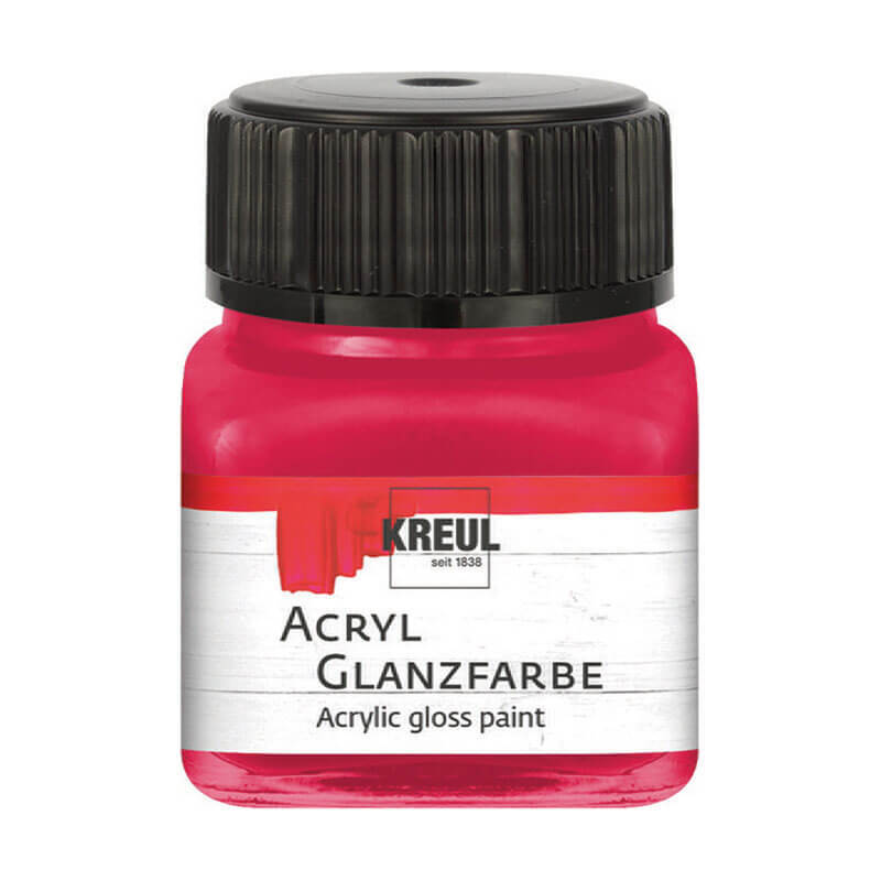Acryl Glanzfarbe 20ml in leuchtendem Magenta von KREUL, ideal für kreative Projekte.