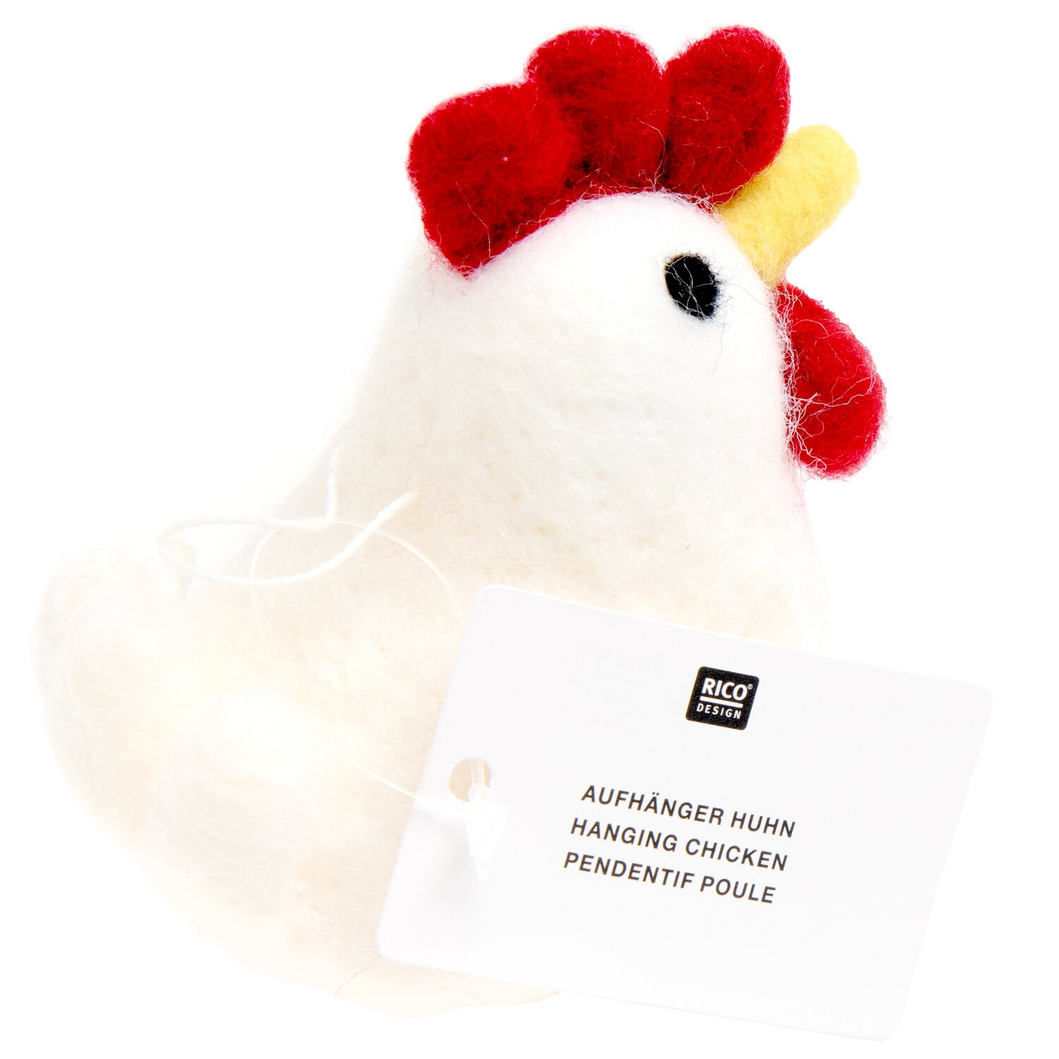 Aufhänger Filz-Huhn Weiß 8x5x9cm von Rico Design