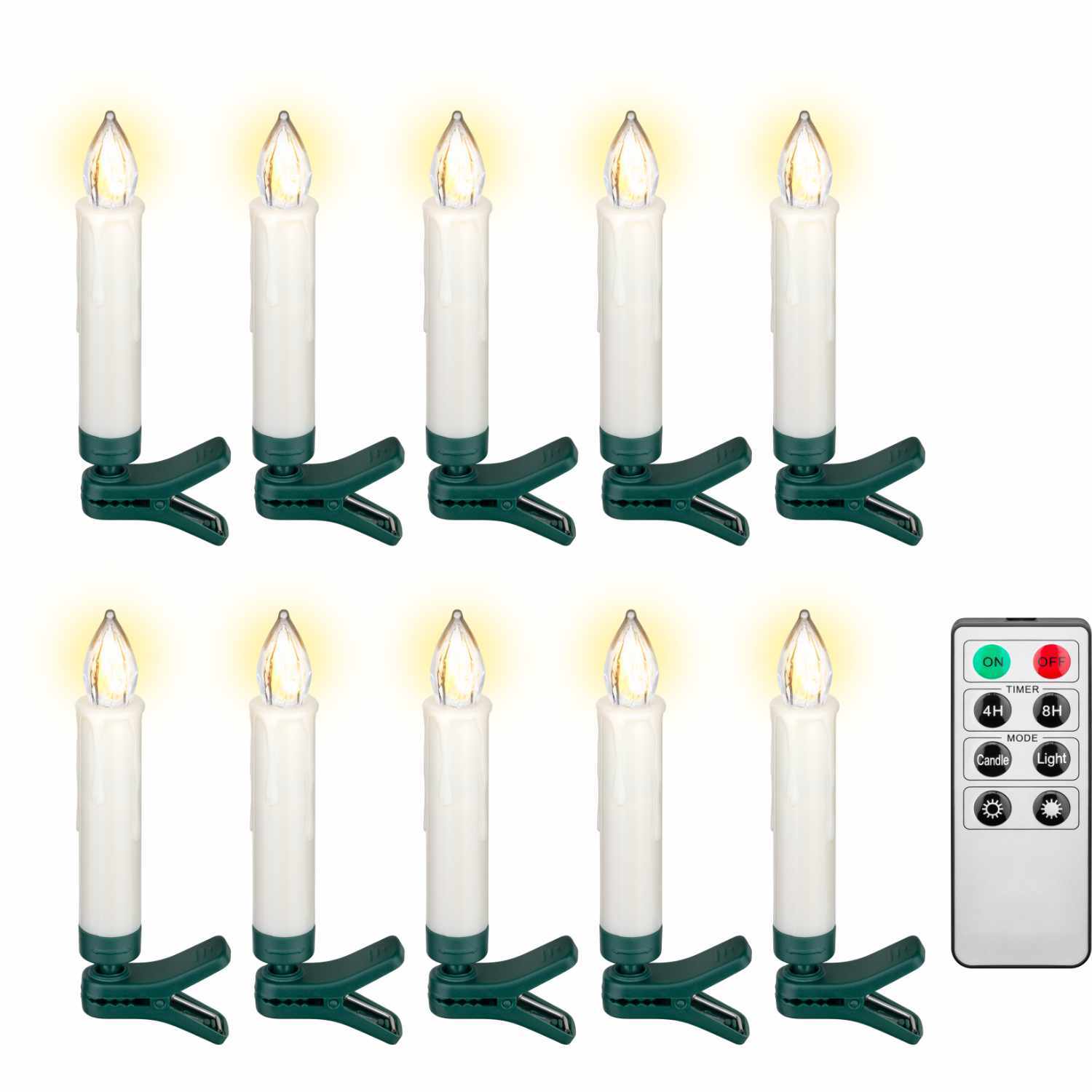LED Baumkerzen mit Timer innen weiß 10 Lichter 1,5x10cm LED Baumkerzen mit Timer innen weiß 10 Lichter 1,5x10cm