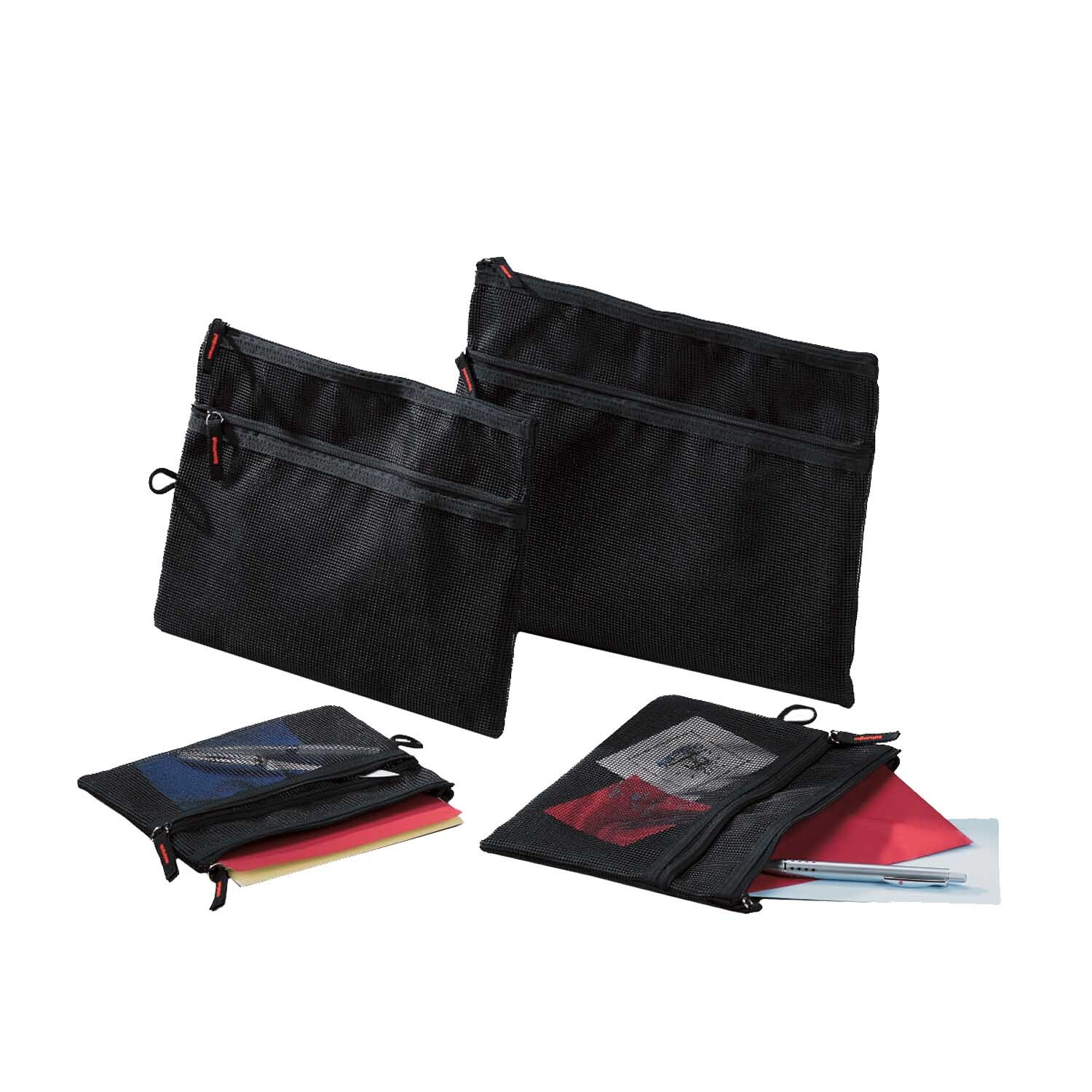 Mesh bag schwarz A5 245x180mm