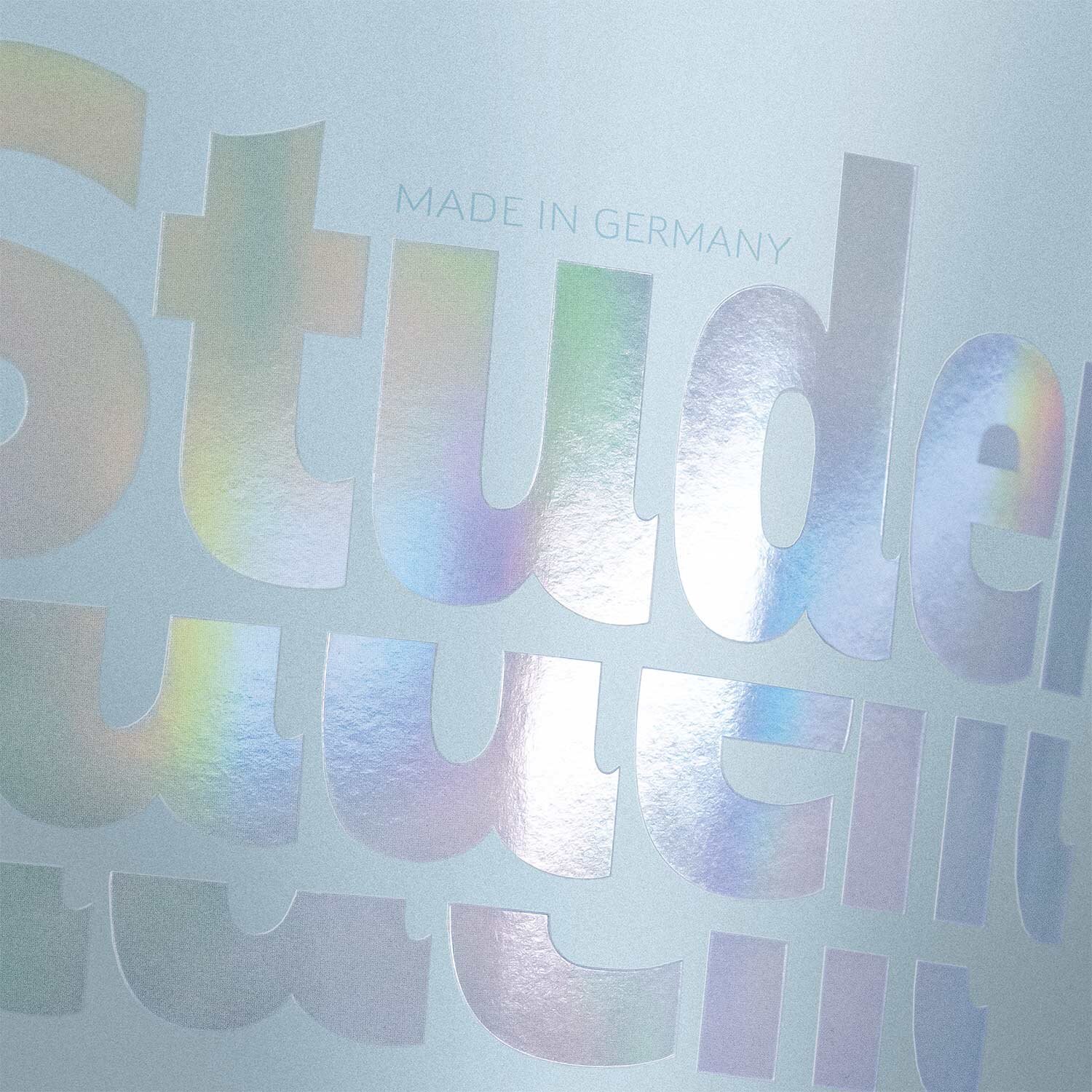 Collegeblock Pastell Blau liniert 90g mit schimmerndem Hologramm-Schriftzug, 80 Blatt A4, Markenqualität von Brunnen, modernes Design für Schule und Büro