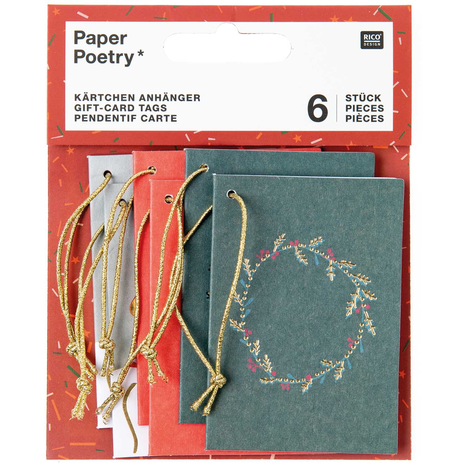 Paper Poetry Kärtchenanhänger Nostalgic Christmas classic 6 Stück von Rico Design