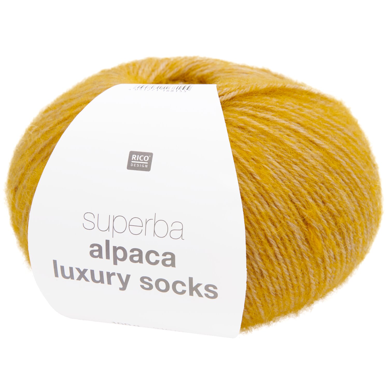 Superba Alpaca Luxury Socks, Rico Design, weiches Strumpfgarn in warmem Goldton, Knäuel mit Banderole, Lauflänge 100g 310m für hochwertige Strickprojekte
