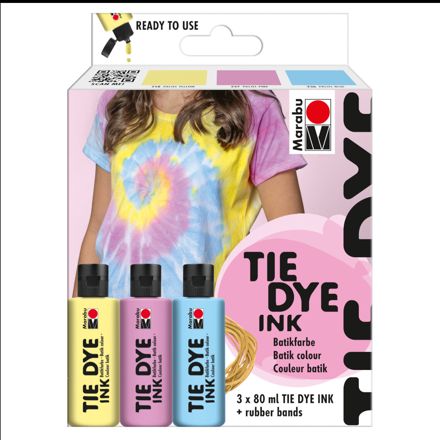 Tie Dye Ink Set Pastel 3x80ml  von Marabu 
