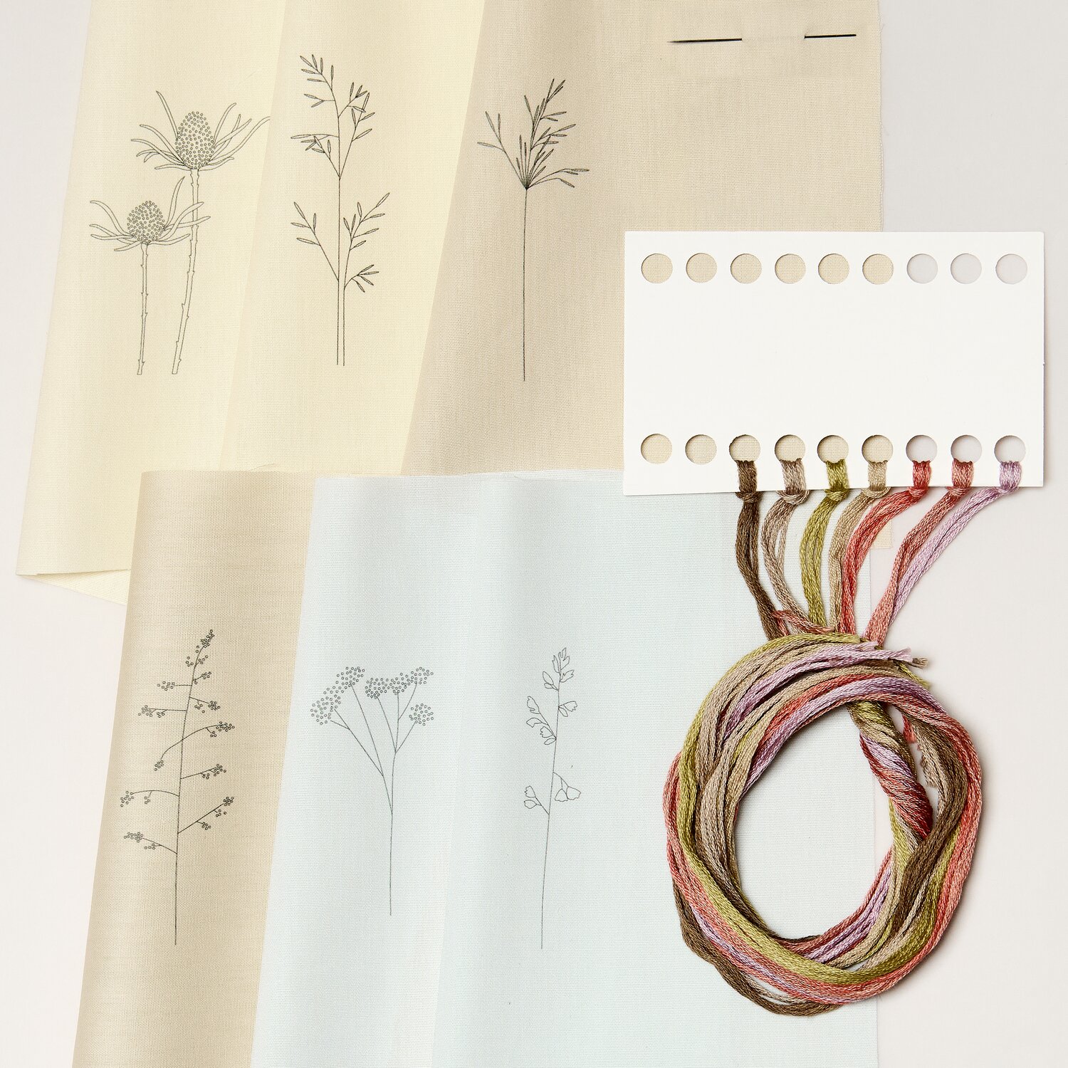 Stickpackung Vorgezeichnet Stoffzuschnitte Gräser 15x15cm von Rico Design