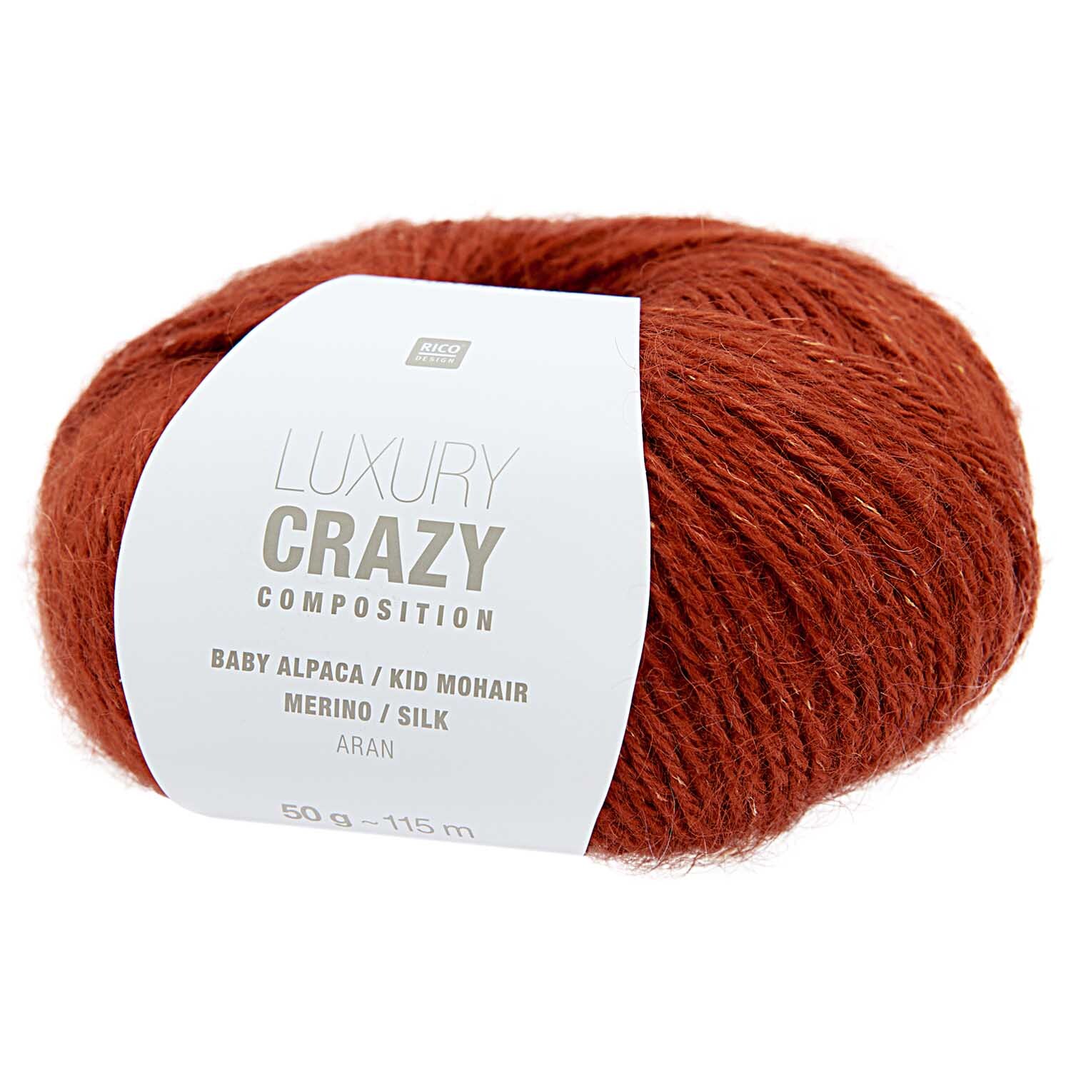 Luxury Crazy Composition aran: Weiches Garn in Nougat von Rico Design, ideal für Strickprojekte.