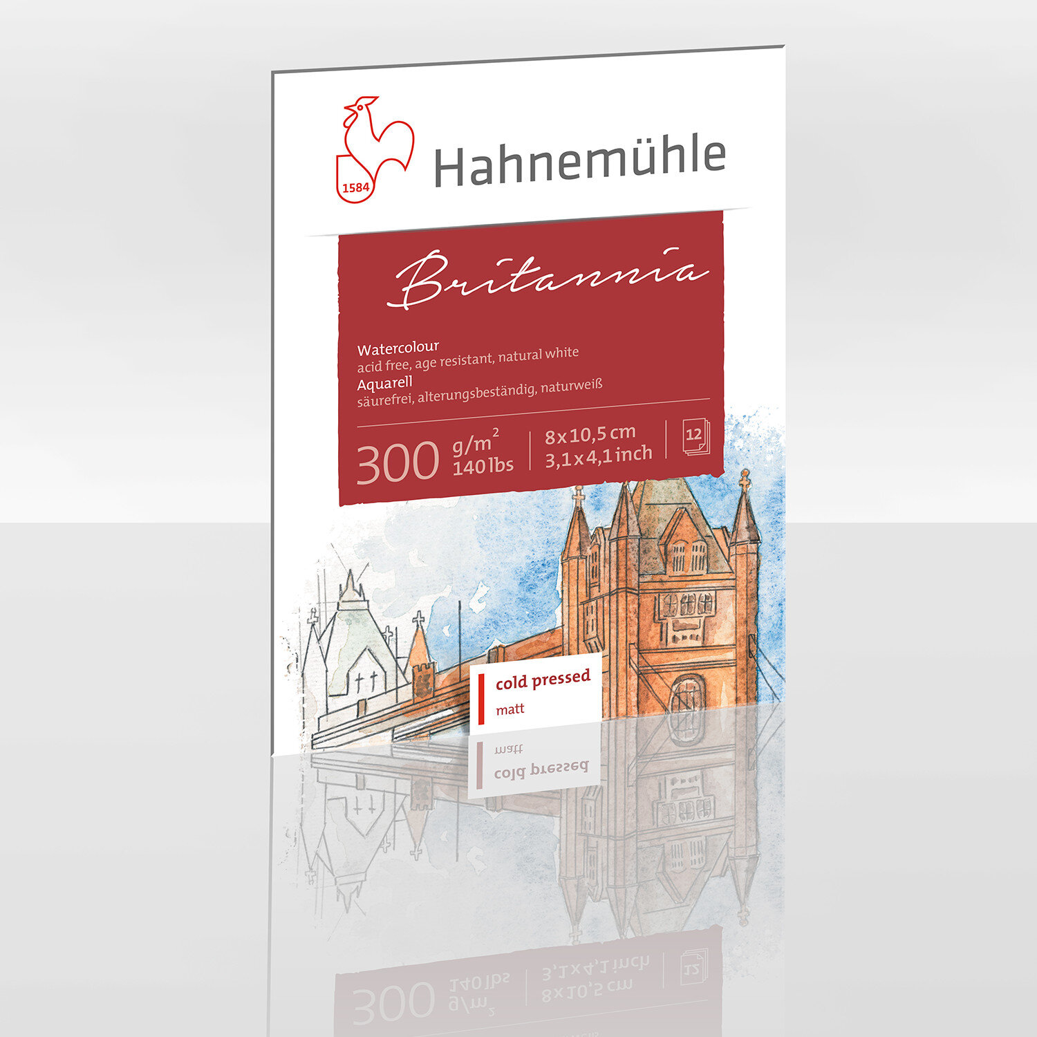 Aquarellblock Britannia matt 300g/m² 12 Blatt von Hahnemühle FineArt 