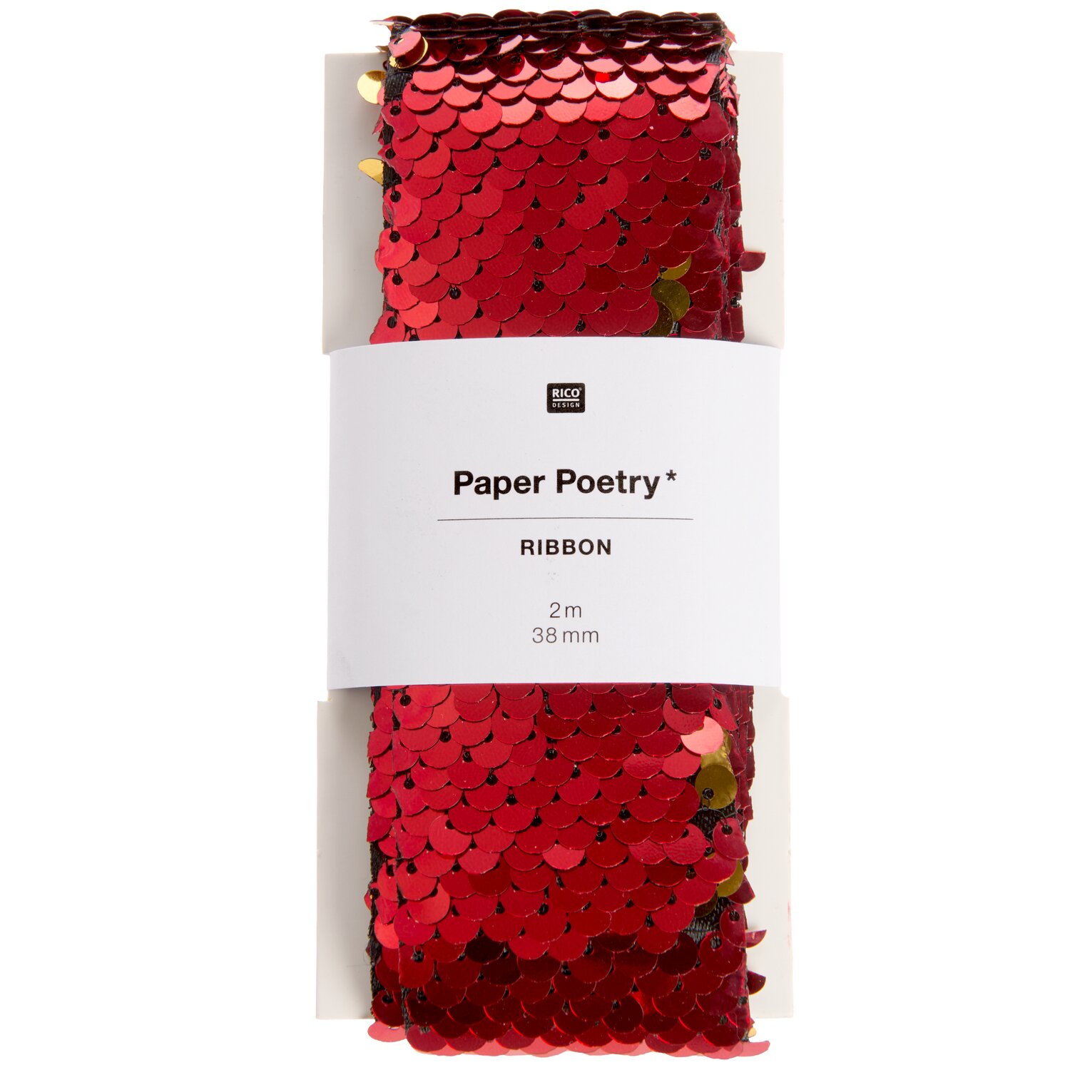 Paillettenband Rot-Gold 38mmx2m von Rico Design
