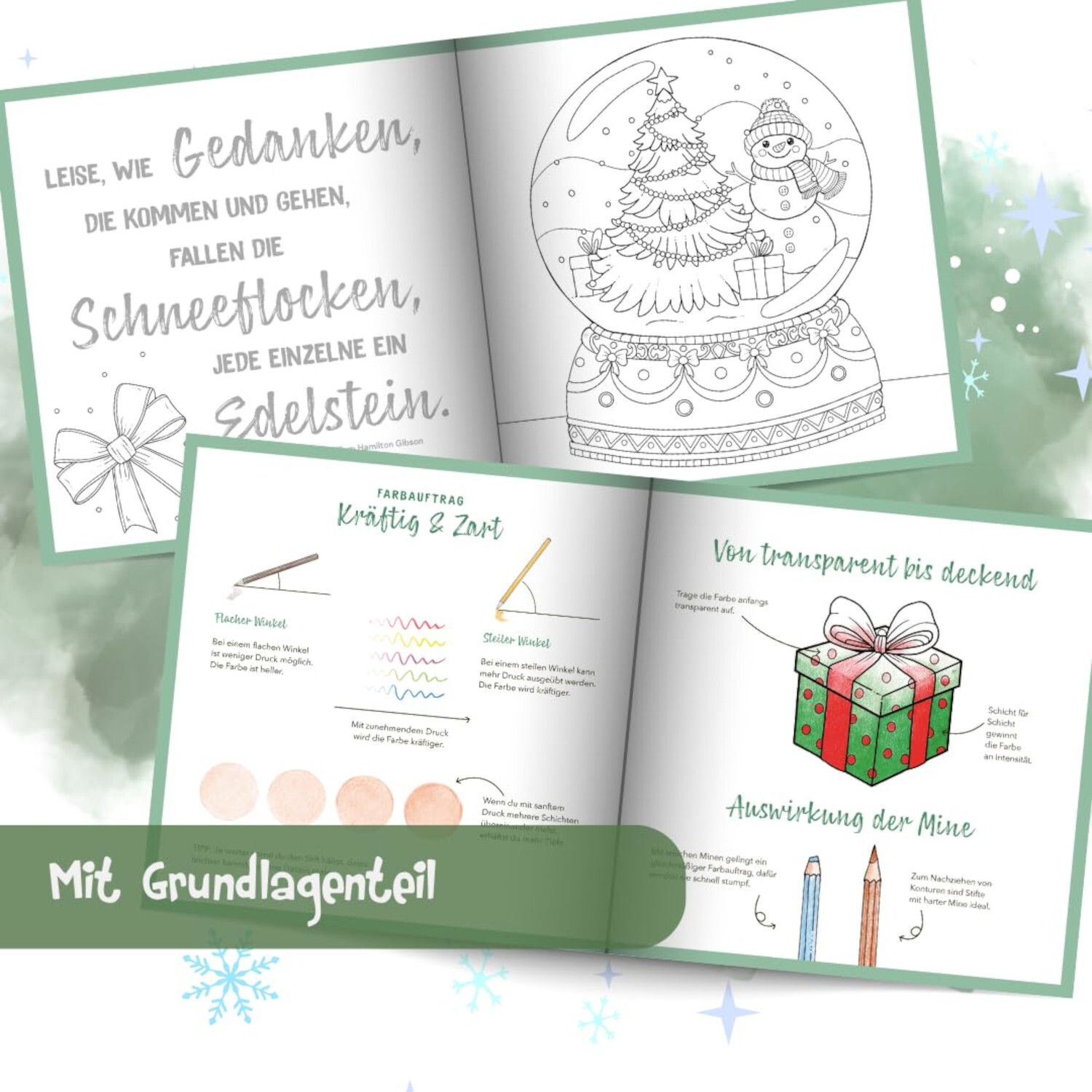 Colorful World - Besinnliche Weihnachtszeit: Malbuch mit Anleitungen und festlichen Motiven.