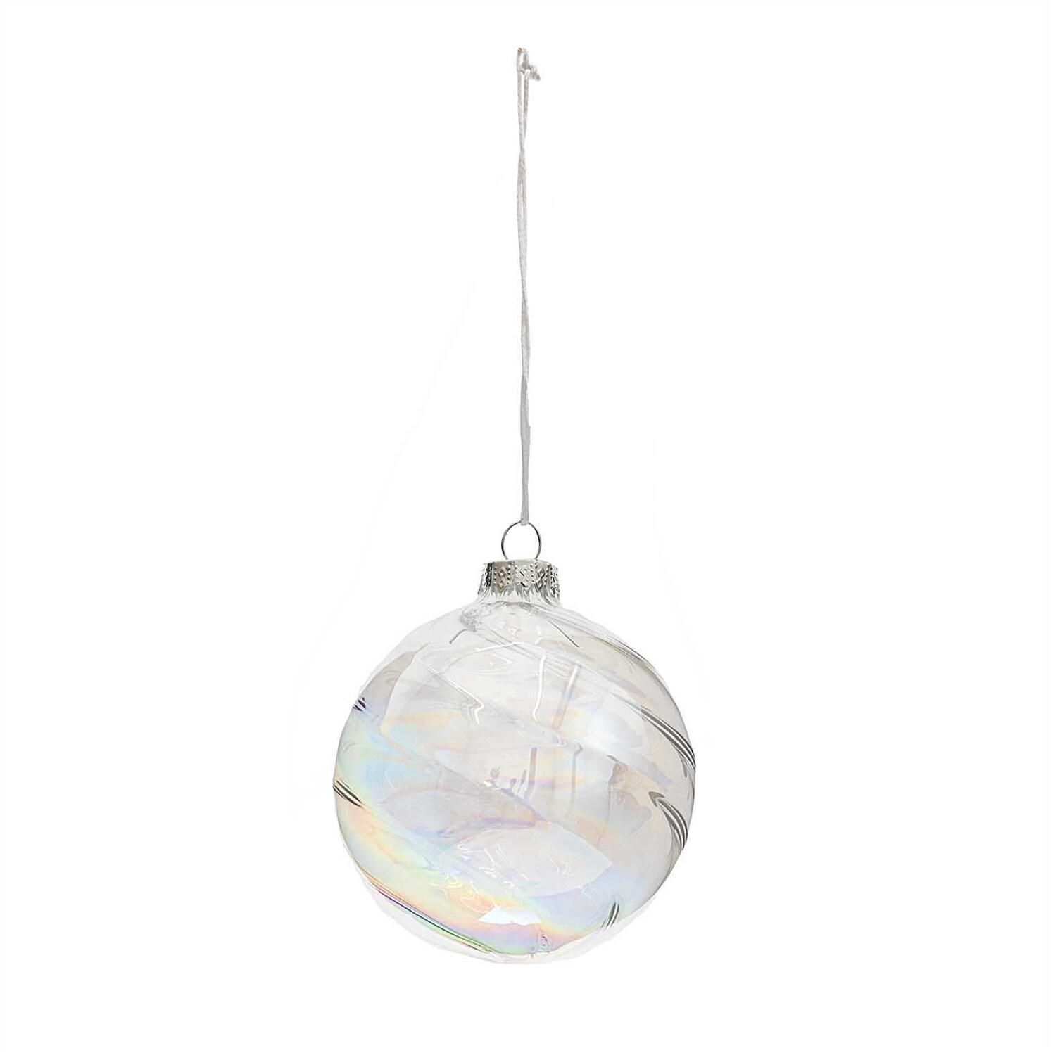 Baumschmuck Glaskugel klar-irisierend