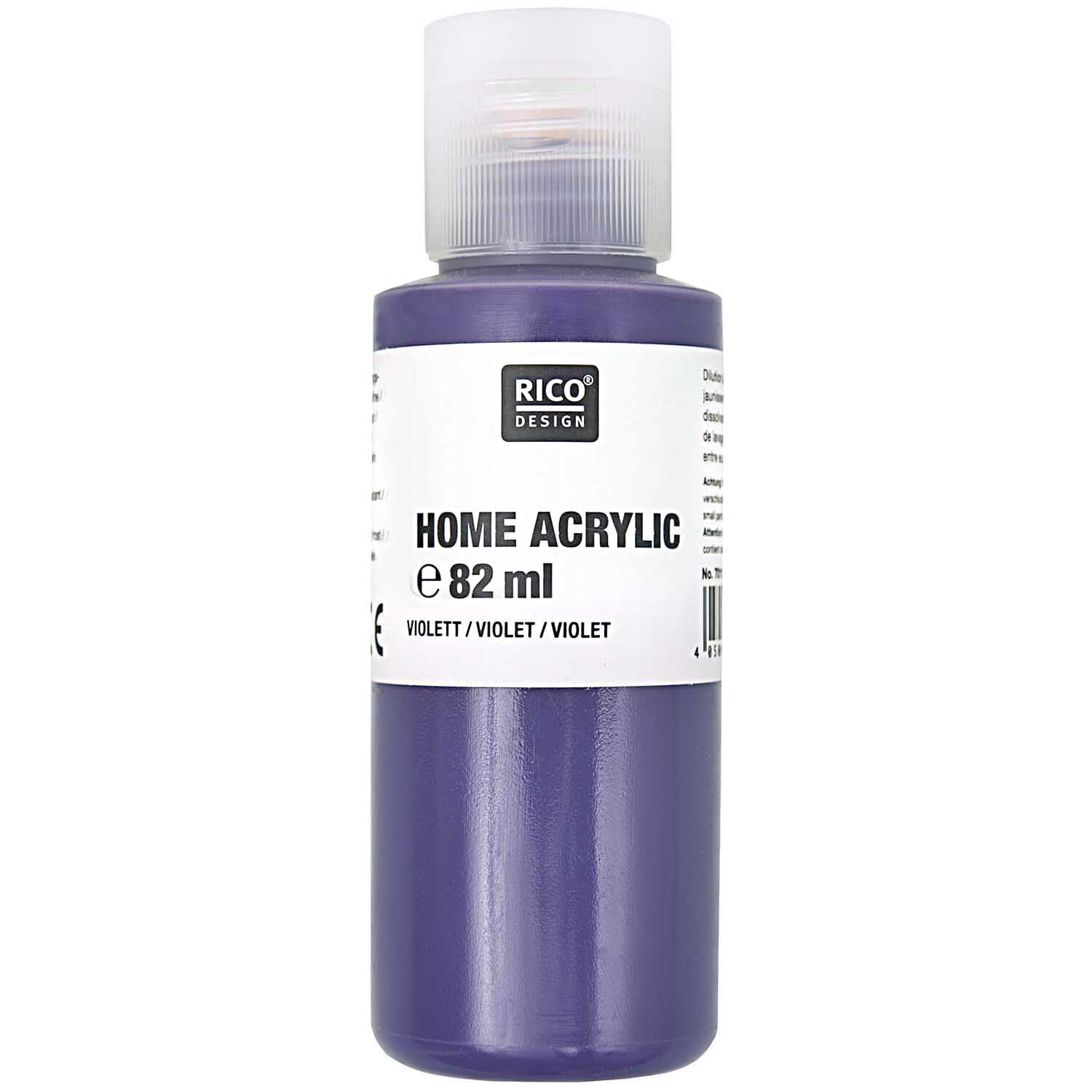 Home Acrylic  82ml Farbe Violett von Rico Design Home Acrylic Farbe in 82ml Flasche von Rico Design. Violett, ideal für kreative Projekte.