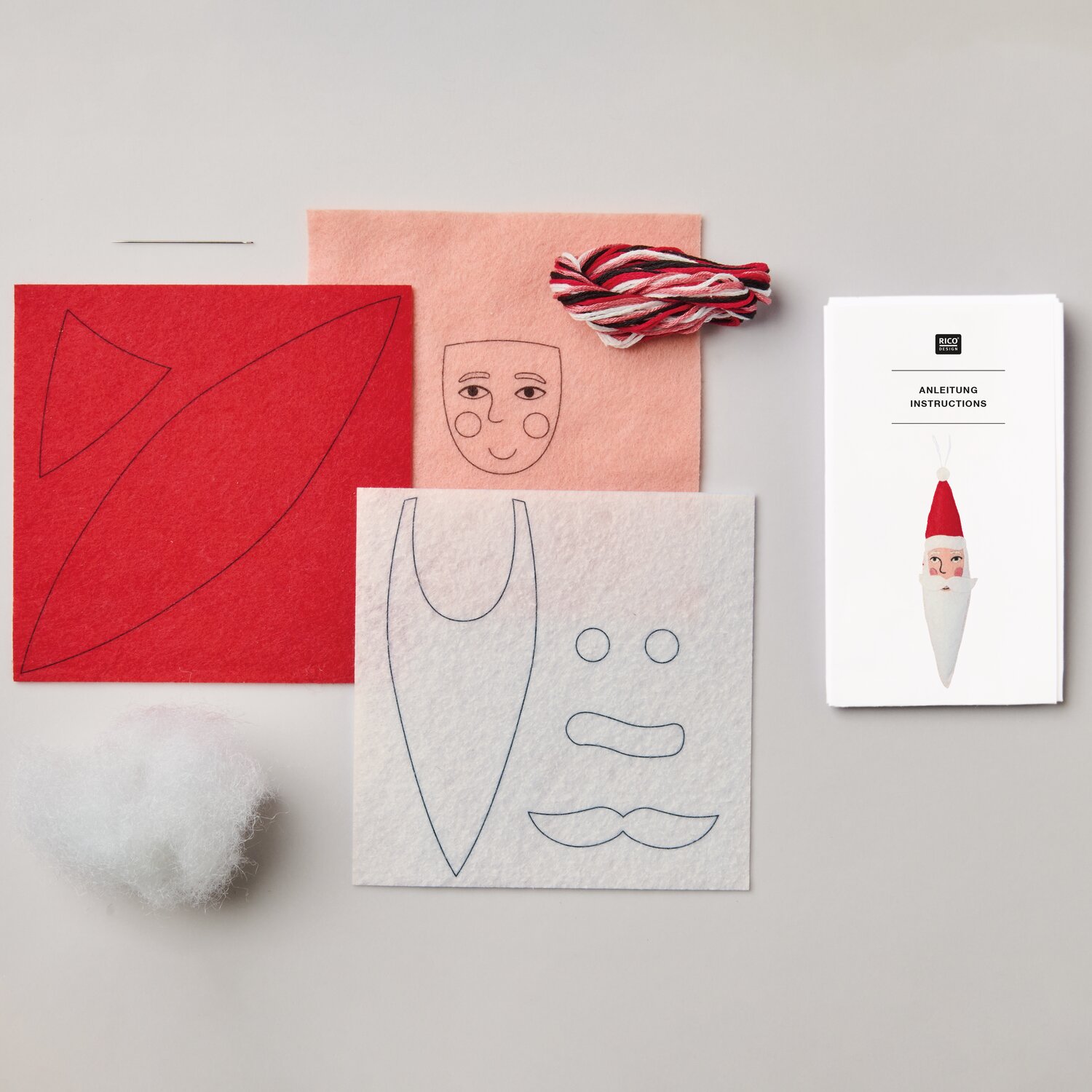 Stickpackung Filzanhänger Weihnachtsmann von Rico Design