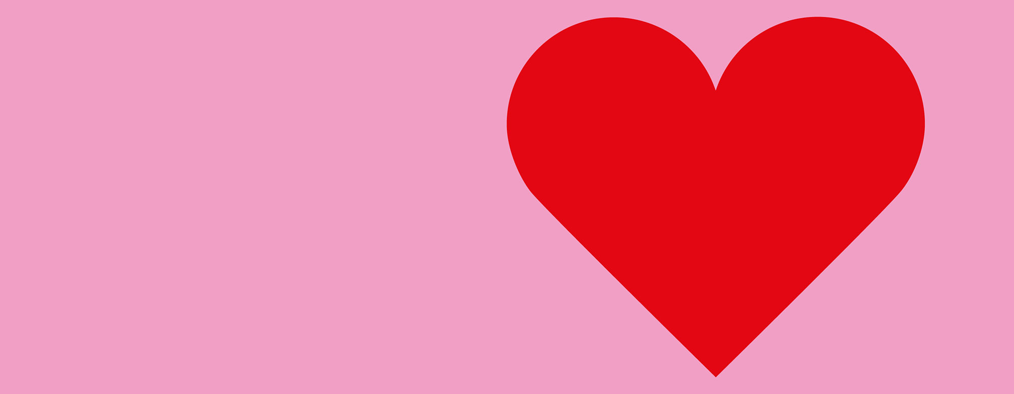 Rotes Herz auf rosa Hintergrund