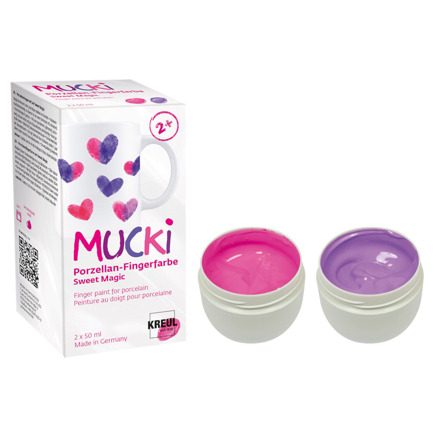 MUCKI Porzellan-Fingerfarbe Set Sweet Magic 2x50ml von C.Kreul 