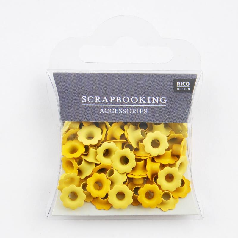 Rico Design Blumen-Ösen gelb 7mm 50 Stück