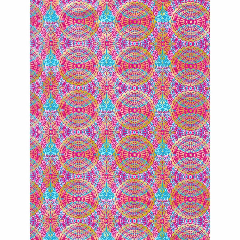 décopatch Papier Ornament gold-pink-blau 3 Bogen
