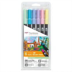 Tombow ABT Dual Brush Pen Pastellfarben 6er Set Tombow ABT Dual Brush Pen Pastellfarben 6er Set