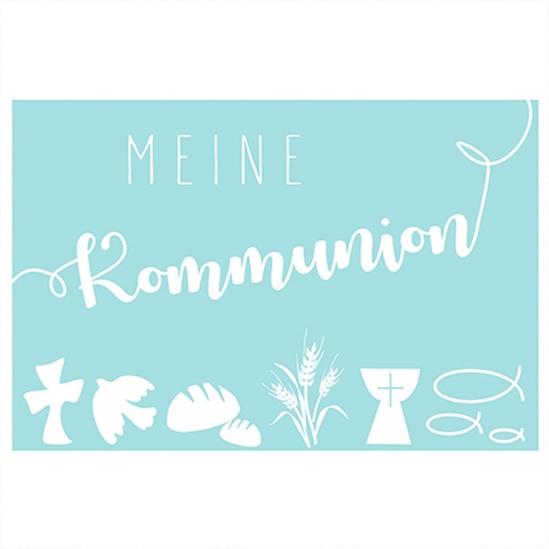 efco Wachsdekor Meine Kommunion hellblau 6x4cm