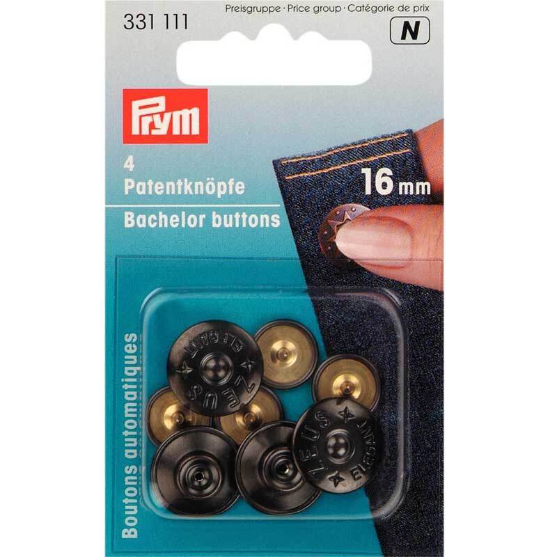 Prym Patentknöpfe Zeus schwarz 16mm 8 Stück
