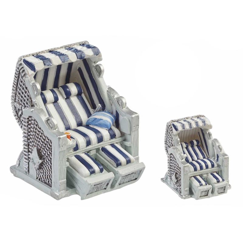 HobbyFun Strandkorb blau-weiß 6,5x6,5x5cm