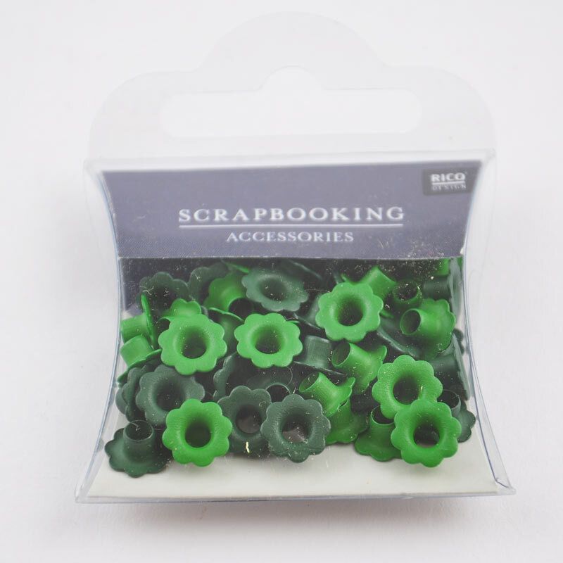 Rico Design Blumen-Ösen grün 7mm 50 Stück