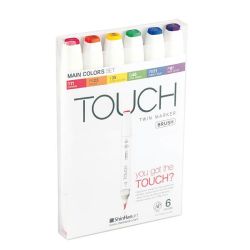 TOUCH Twin Brush Marker Main Colors 6teilig TOUCH Twin Brush Marker Main Colors 6teilig