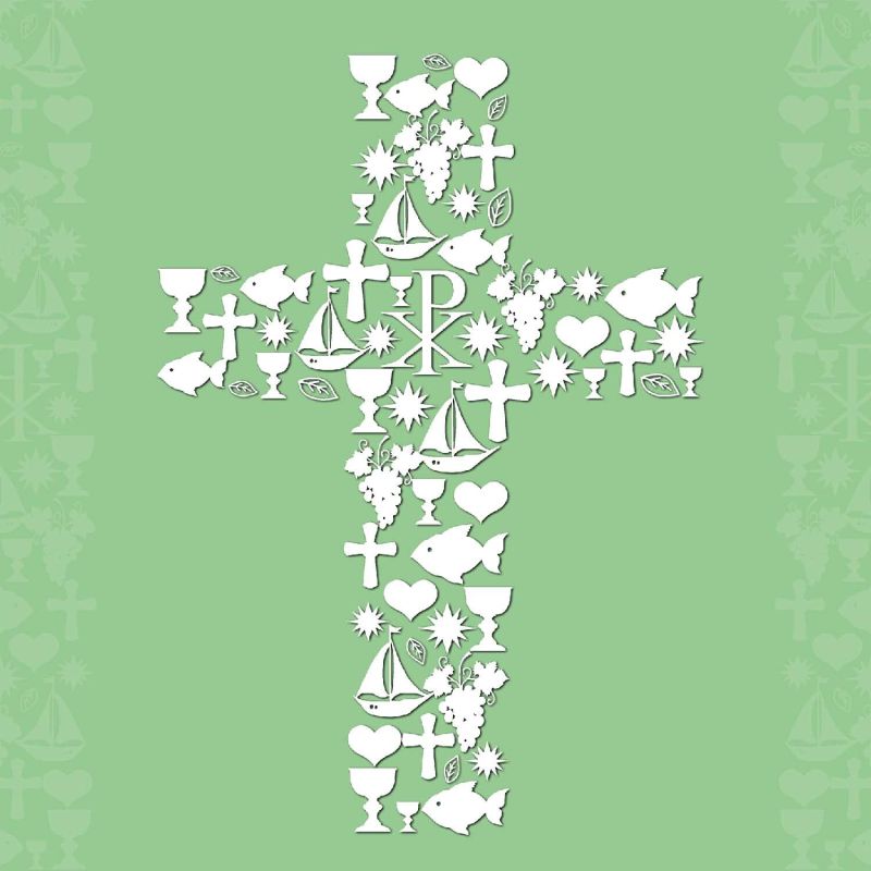 Ambiente Serviette Kreuz Ornaments green 33x33cm 20 Stück