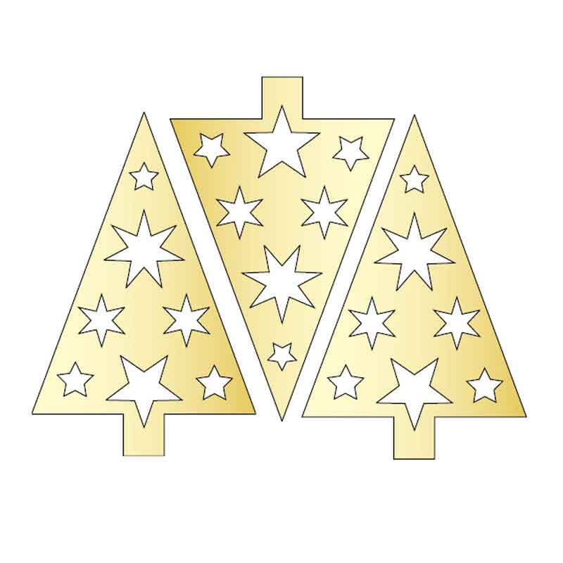 Rico Design Spiegel-Anhänger Weihnachtsbäume gold 3 Stück