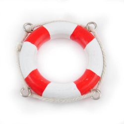 Rettungsring rot-weiß Holz 5cm Rettungsring rot-weiß Holz 5cm
