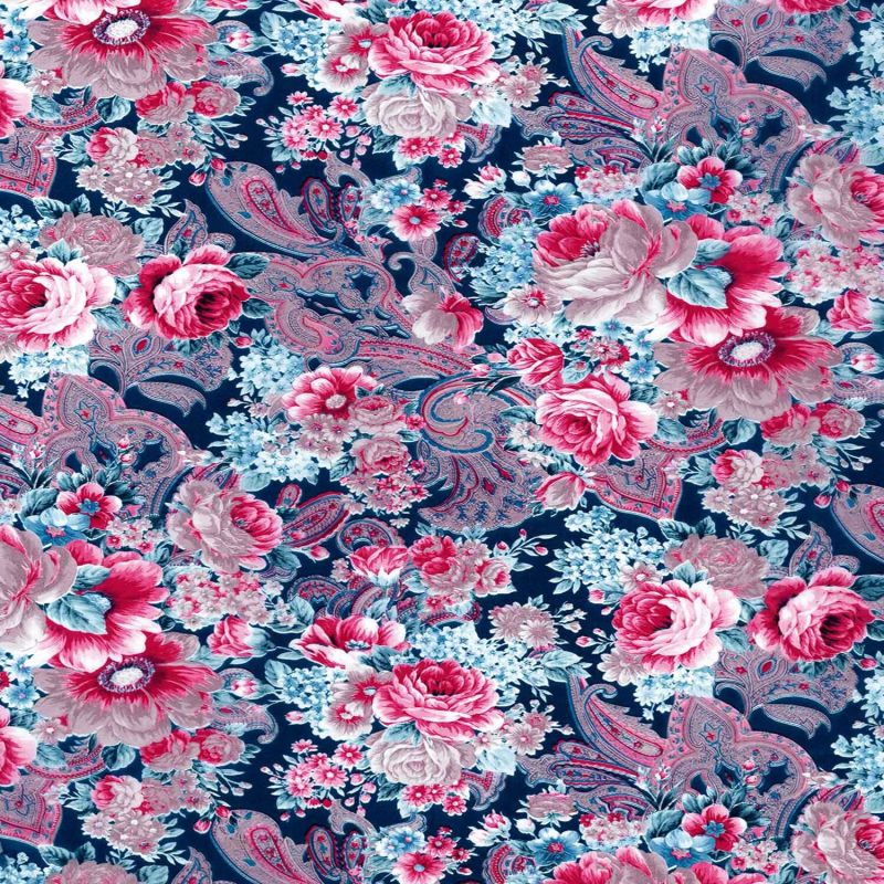 décopatch Papier Rosen paisley lila 3 Bogen