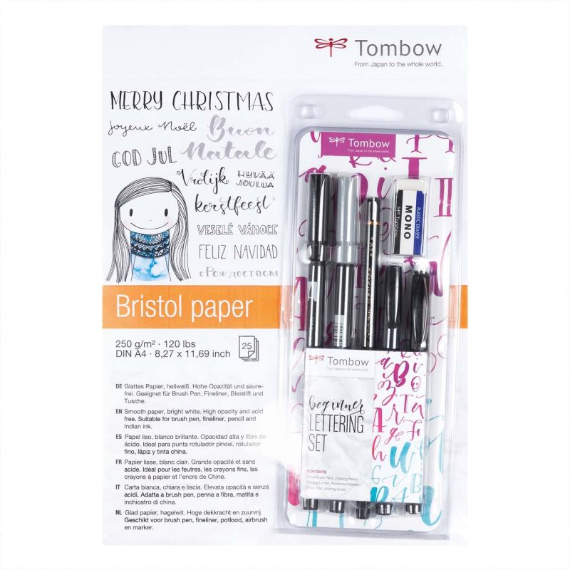 Tombow Christmas Bundle Hand Lettering Stifteset und Zeichenblock 7teilig