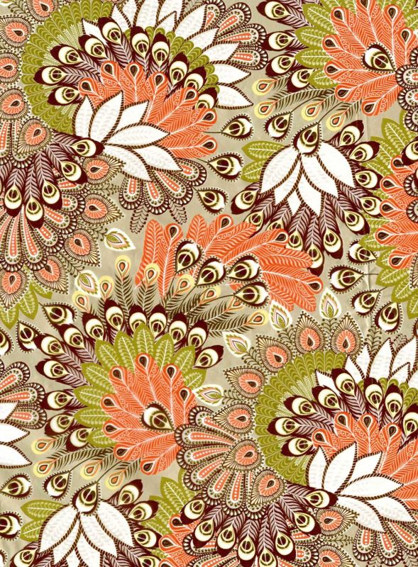 décopatch Papier Fächer gold-orange 3 Bogen