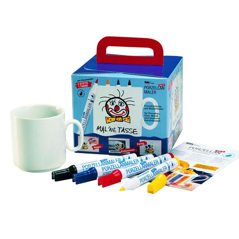 KREUL Porzellan Malset Mal ne Tasse 5teilig