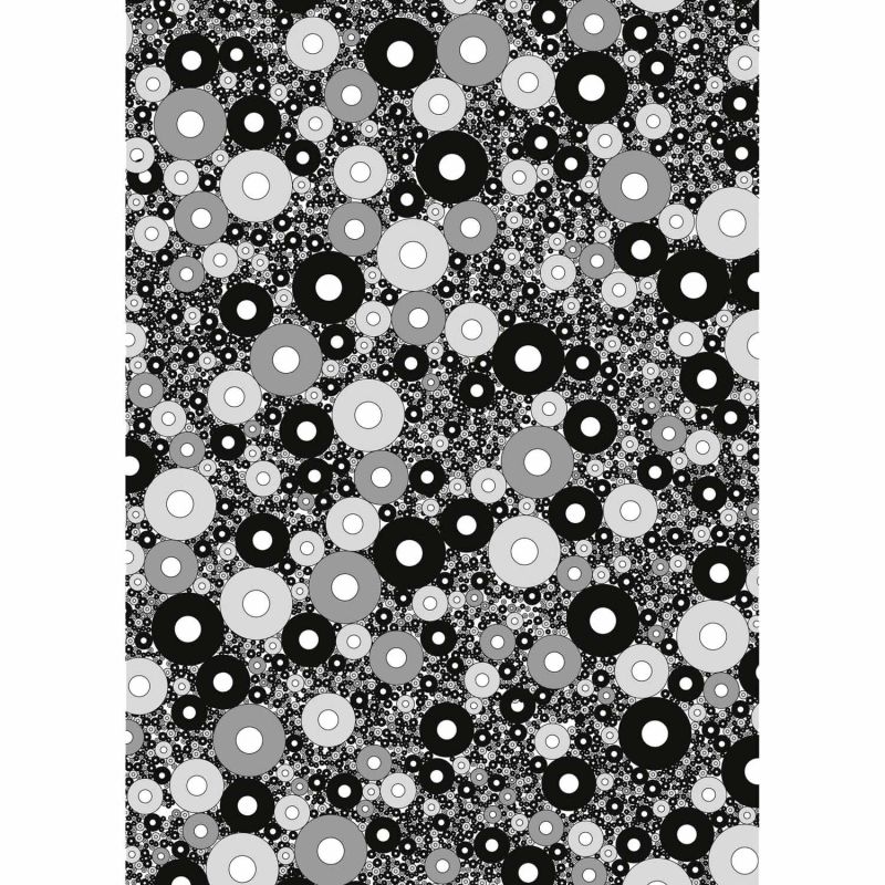 décopatch Papier Kreise schwarz-weiß 3 Bogen