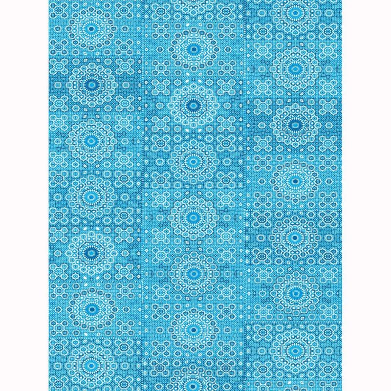 décopatch Papier Kreisornamente blau 3 Bogen