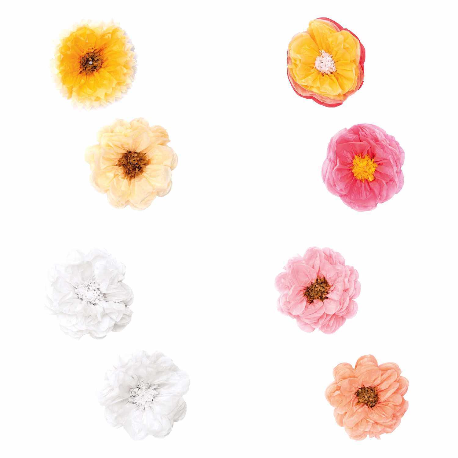 YEY! Let's Party Seidenpapierblumen 25cm 2 Stück rosa-gelb