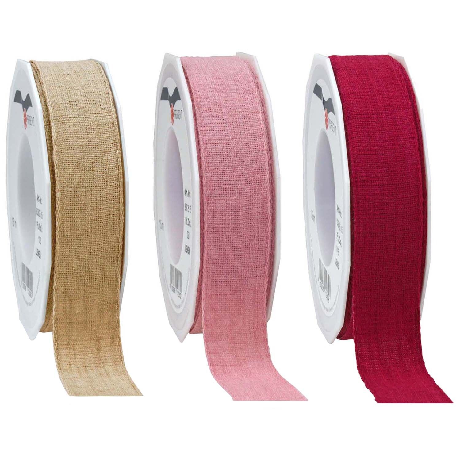 PRÄSENT Leinenband 25mm 2m natur