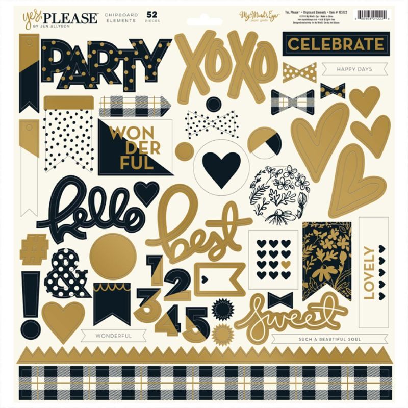 MyMindsEye Yes, please - Chipboard Elements