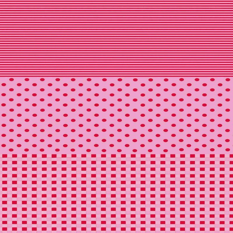 décopatch Papier Punkte-Karo-Steifen rosa-pink 3 Bogen