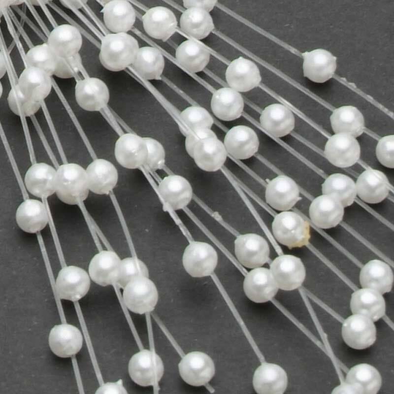 Perlrispe weiß 19cm 6 Stränge