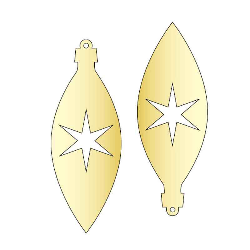 Rico Design Spiegel-Anhänger Zapfen lang gold 2 Stück