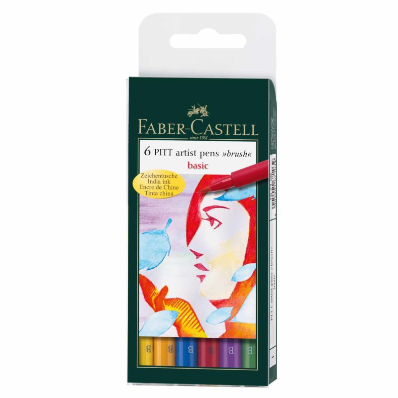 Faber Castell PITT artist pen brush Basic 6er Set