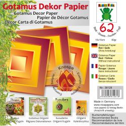 Nice Papers Origami Papier rot-gelb 15x15cm 62 Blatt Nice Papers Origami Papier rot-gelb 15x15cm 62 Blatt