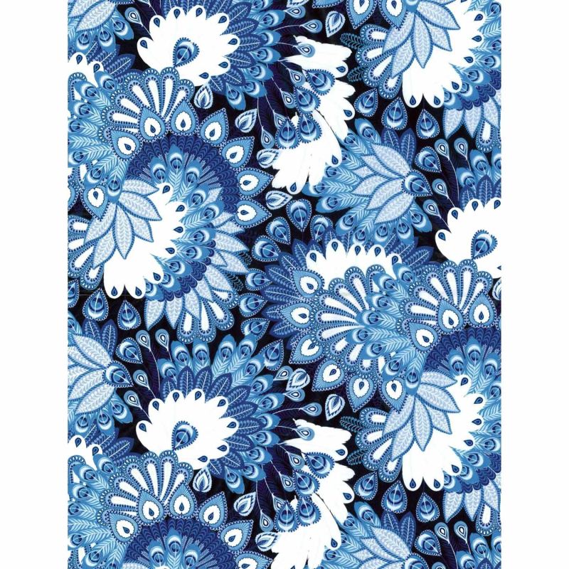 décopatch Papier Fächer blau 3 Bogen