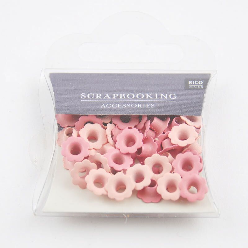 Rico Design Blumen-Ösen pink 7mm 50 Stück
