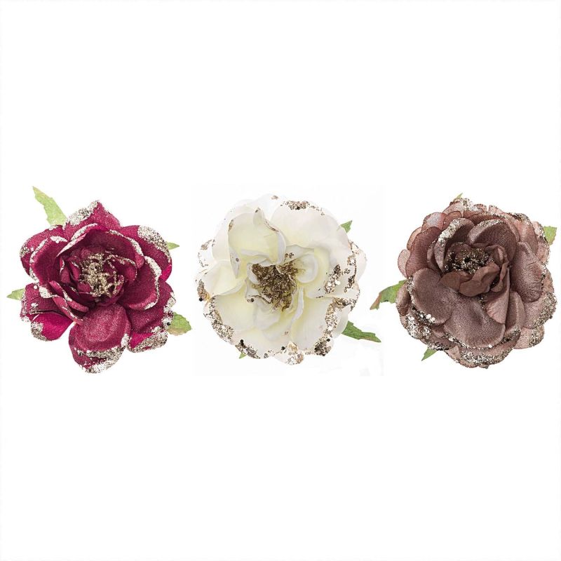 Rosenblüte am Clip 10,5cm