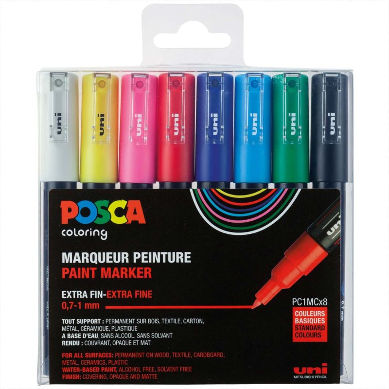 uni POSCA-Marker PC-1MC 0,7-1mm 8 Stück