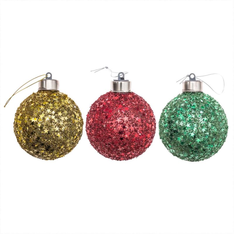 LED-Christbaumkugel Sterne 10x8cm