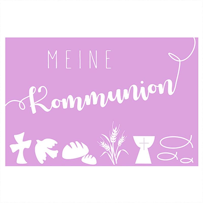 efco Wachsdekor Meine Kommunion rosa 6x4cm