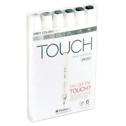 TOUCH Twin Brush Marker Grey Colors 6teilig TOUCH Twin Brush Marker Grey Colors 6teilig
